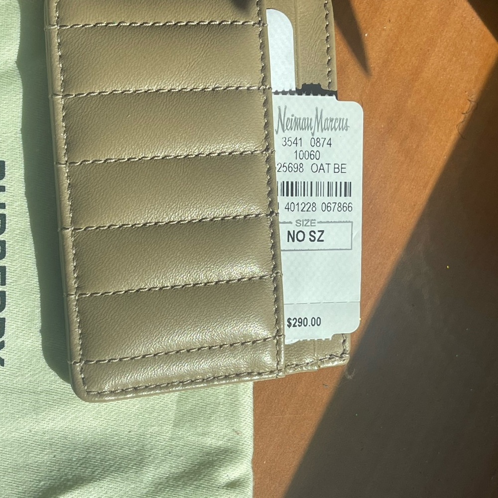 Burberry Taupe Quilted Card Holder - Picture 3 of 3